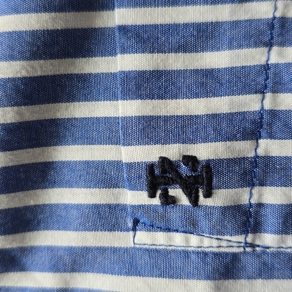 Izod Youth Blue and White Striped Button Down Shirt - Size 10/12 - Picture 3 of 10